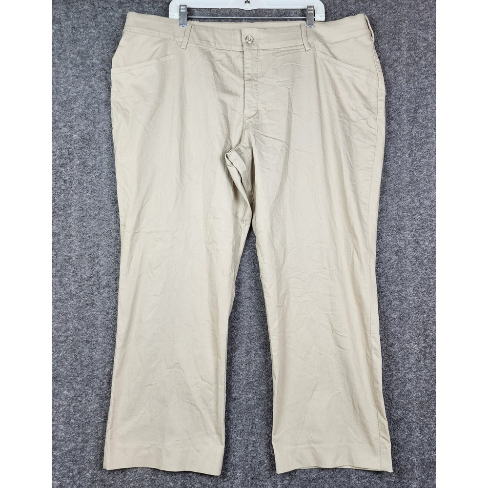 Lee Total Freedom Trousers Women 22W Khaki Beige Straight Leg Stretch Modern